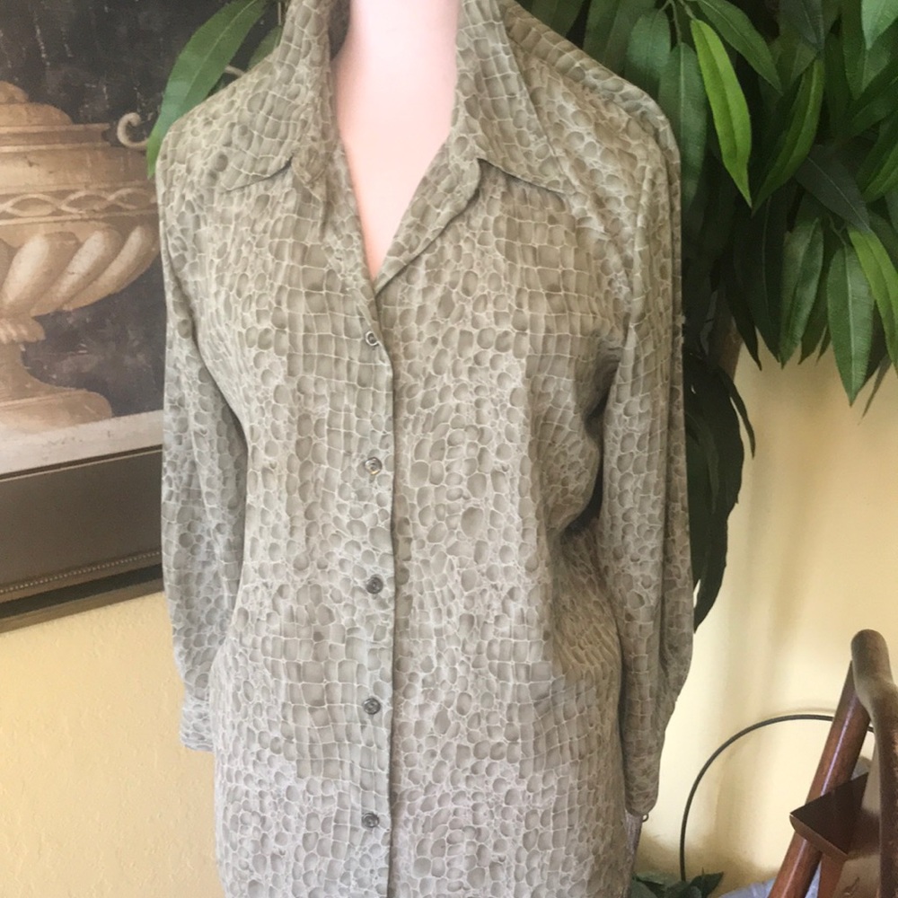 Long Sleeve Button Down Blouse Excellent Condition